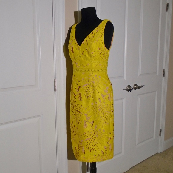 ANTHRO MAEVE Gardenia Lace Column Sheath Dress 4 - Picture 6 of 9